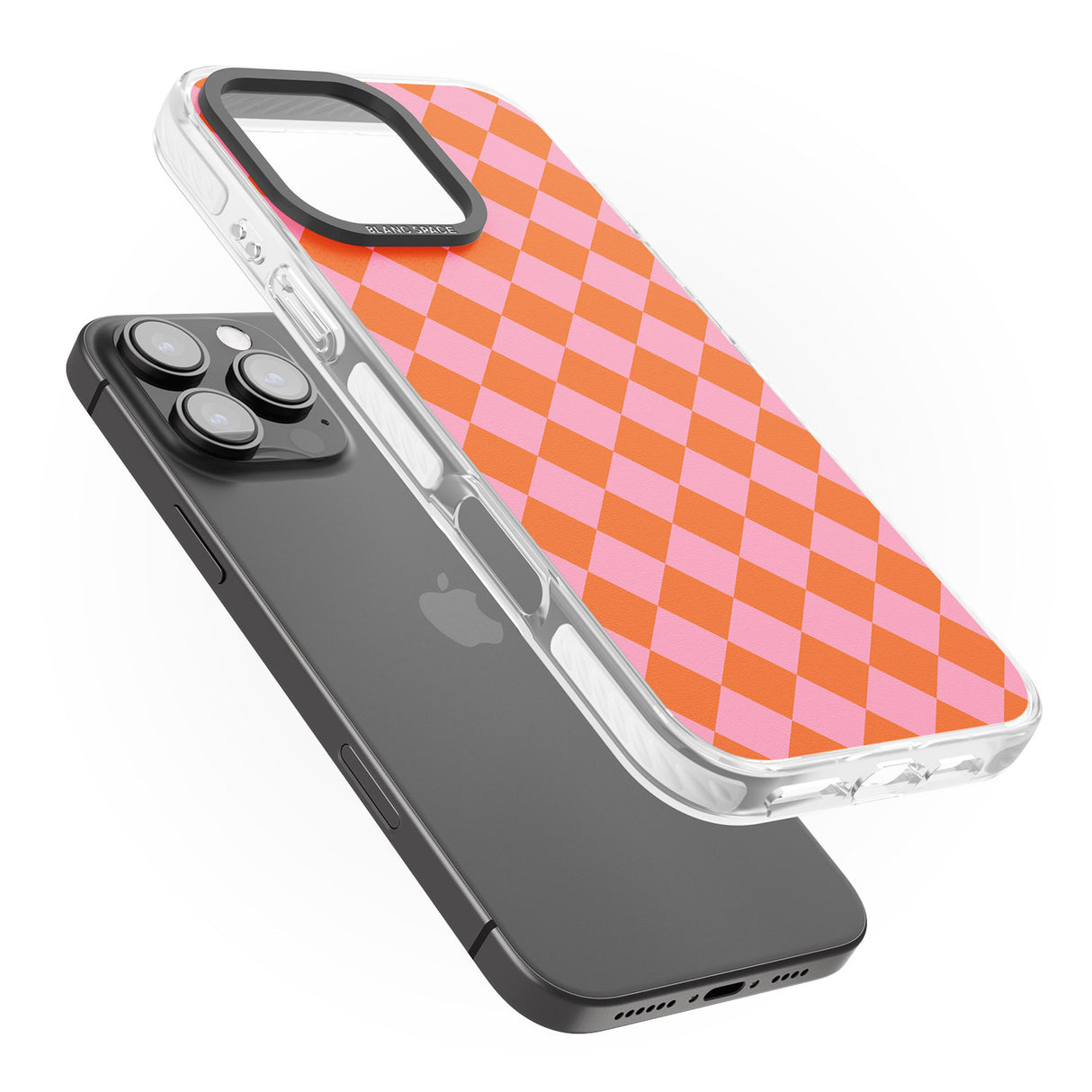 iPhone 16 Pro Max Retro Sunset Diamond Plaid Black Impact Phone Case