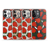 iPhone 16 Pro Max Strawberry Pattern Black Impact Phone Case