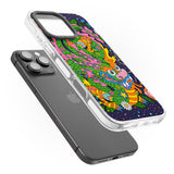 iPhone 16 Pro Max Psychedelic Jungle Dragon (Purple) Black Impact Phone Case