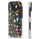 iPhone 16 Pro Max Colourful Confetti Pebbles (Black) Black Impact Phone Case