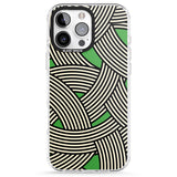 iPhone 16 Pro Max Green Optic Waves Black Impact Phone Case