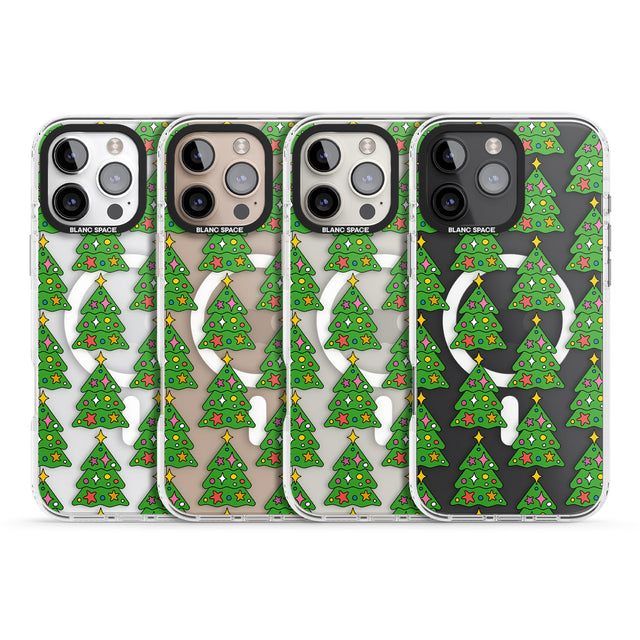 iPhone 16 Pro Max Christmas Tree Pattern (Clear) Black Impact Phone Case