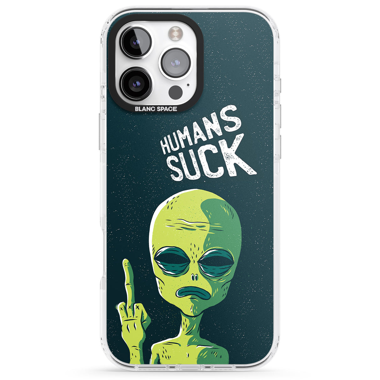 iPhone 16 Pro Max Humans Suck Alien Black Impact Phone Case