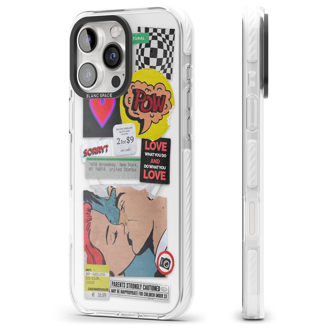 iPhone 16 Pro Max Retro Sticker Mix Black Impact Phone Case