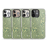 iPhone 16 Pro Max Green Abstract Wave Black Impact Phone Case + Magsafe