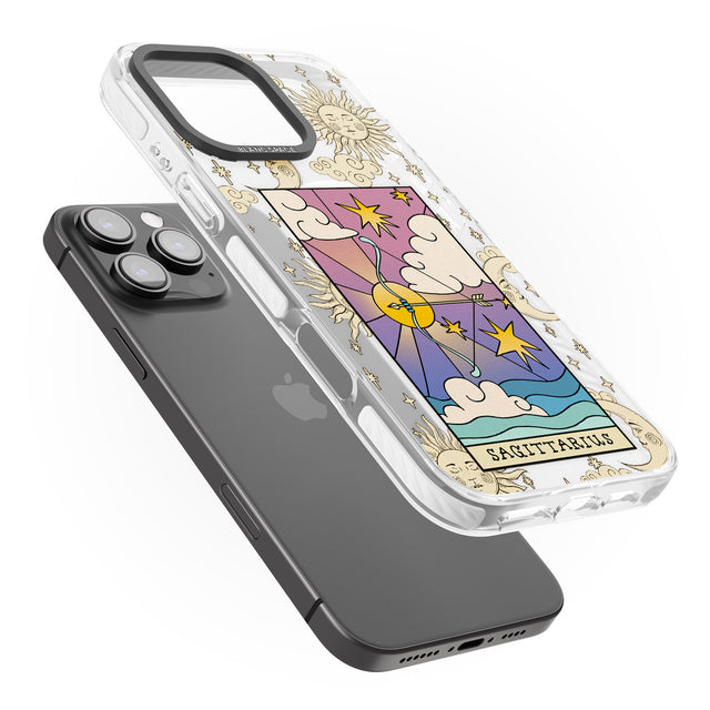 iPhone 16 Pro Max Celestial Zodiac - Sagittarius Black Impact Phone Case + Magsafe