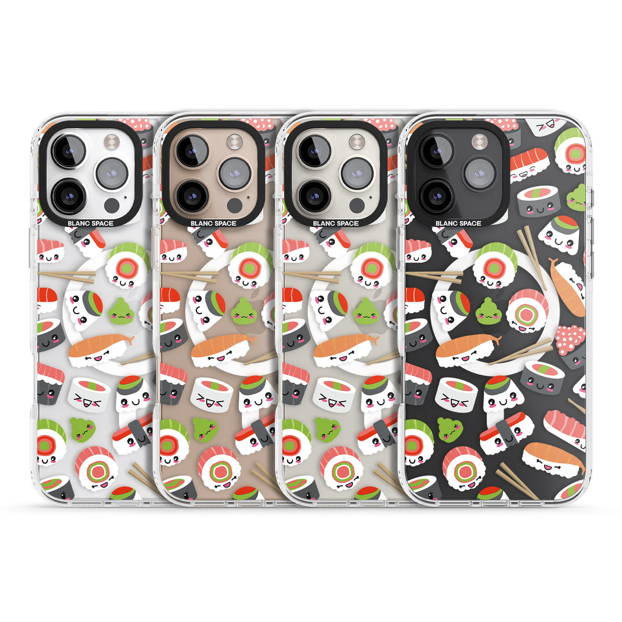 iPhone 16 Pro Max Kawaii Sushi Mix Black Impact Phone Case