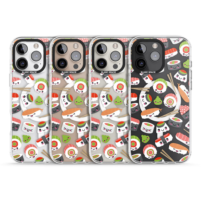 iPhone 16 Pro Max Kawaii Sushi Mix Black Impact Phone Case