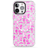 iPhone 16 Pro Max Bright Pink Sushi Pattern Black Impact Phone Case