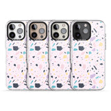 iPhone 16 Pro Max Pink, Purple & Turquoise Terrazzo Pattern Black Impact Phone Case