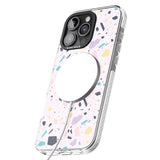 iPhone 16 Pro Max Pink, Purple & Turquoise Terrazzo Pattern Black Impact Phone Case