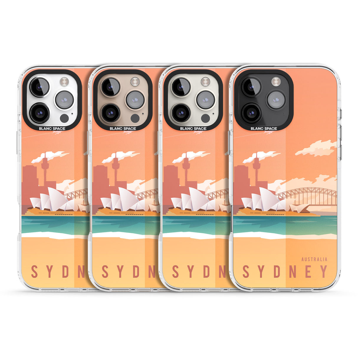 iPhone 16 Pro Max Vintage Travel Poster Sydney Black Impact Phone Case