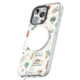 iPhone 16 Pro Max Cute Travel Pattern Cream Black Impact Phone Case