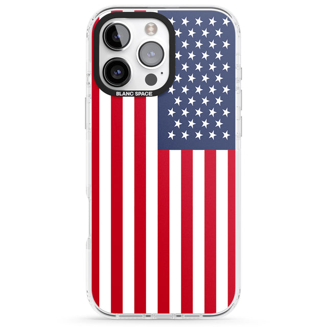 iPhone 16 Pro Max American Flag Black Impact Phone Case