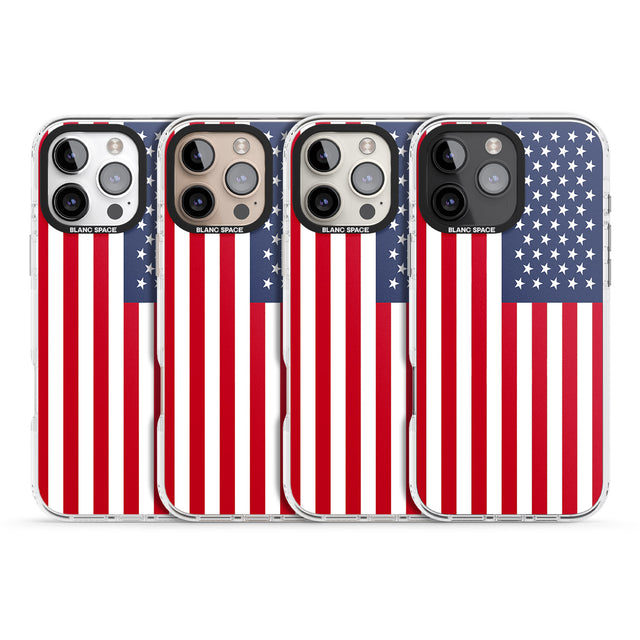 iPhone 16 Pro Max American Flag Black Impact Phone Case