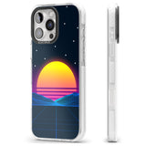 iPhone 16 Pro Max Retro Sunset Vaporwave Black Impact Phone Case