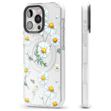 iPhone 16 Pro Max Vintage Painted Daisies Black Impact Phone Case + Magsafe