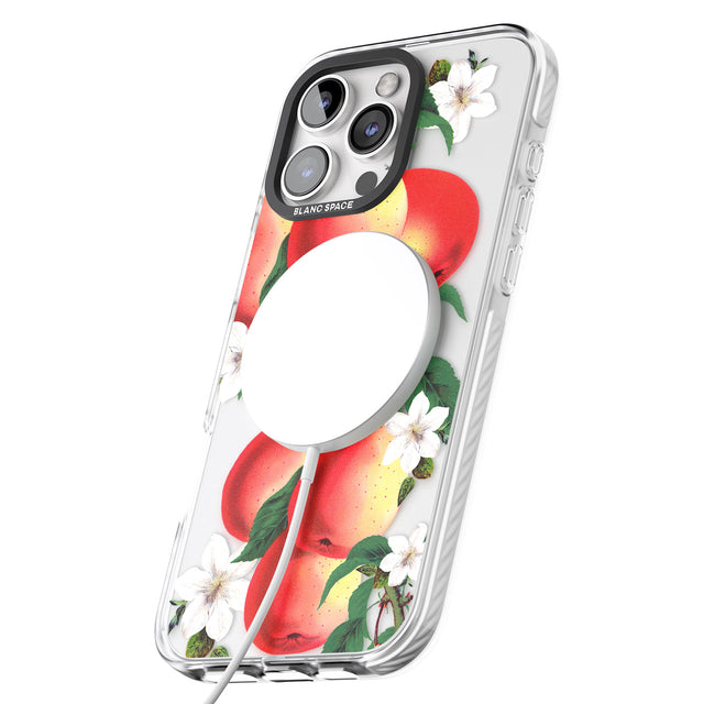 iPhone 16 Pro Max Vintage Painted Peaches Black Impact Phone Case + Magsafe