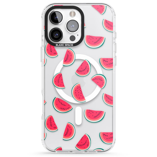 iPhone 16 Pro Max Watermelon Slices - Clear Black Impact Phone Case