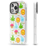 iPhone 16 Pro Max Kawaii Weed Pattern Black Impact Phone Case