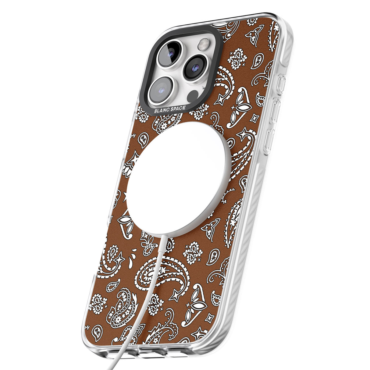 iPhone 16 Pro Max Brown Bandana Black Impact Phone Case