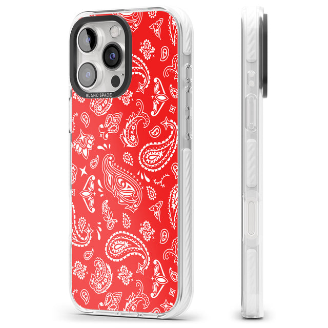 iPhone 16 Pro Max Red Bandana Black Impact Phone Case