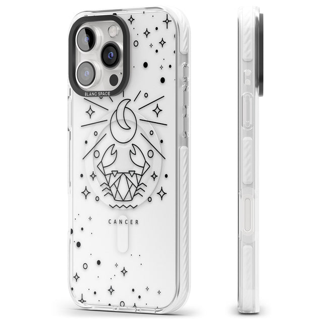 iPhone 16 Pro Max Cancer Emblem - Transparent Design Black Impact Phone Case