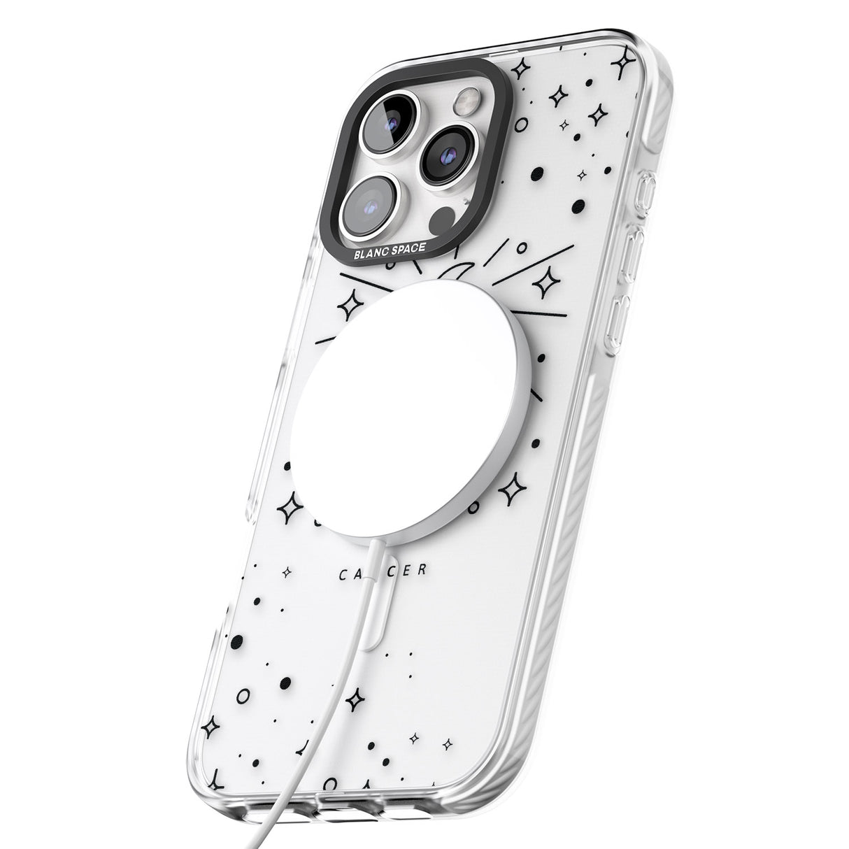 iPhone 16 Pro Max Cancer Emblem - Transparent Design Black Impact Phone Case