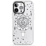 iPhone 16 Pro Max Virgo Emblem - Transparent Design Black Impact Phone Case