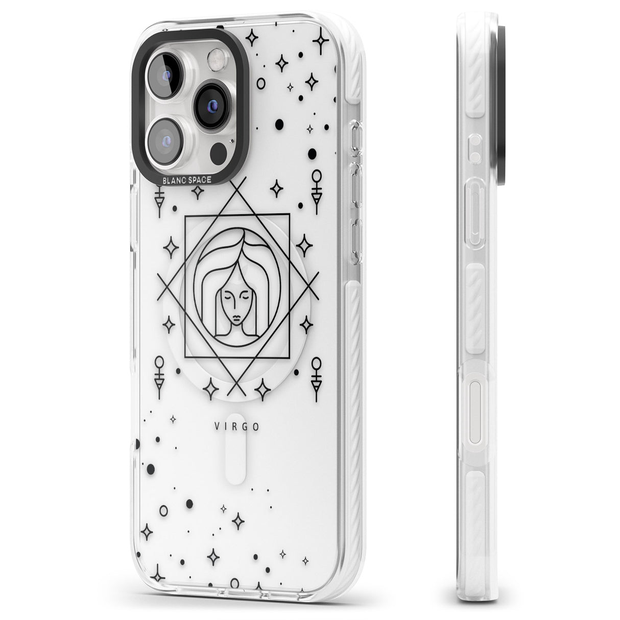 iPhone 16 Pro Max Virgo Emblem - Transparent Design Black Impact Phone Case