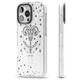 iPhone 16 Pro Max Aries Emblem - Transparent Design Black Impact Phone Case