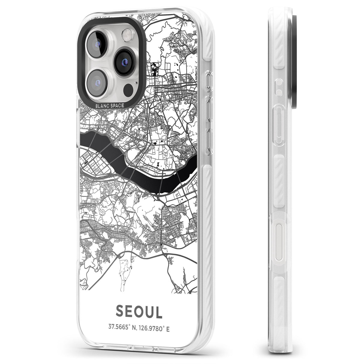 iPhone 16 Pro Max Map of Seoul, South Korea Black Impact Phone Case