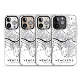 iPhone 16 Pro Max Map of Newcastle, England Black Impact Phone Case