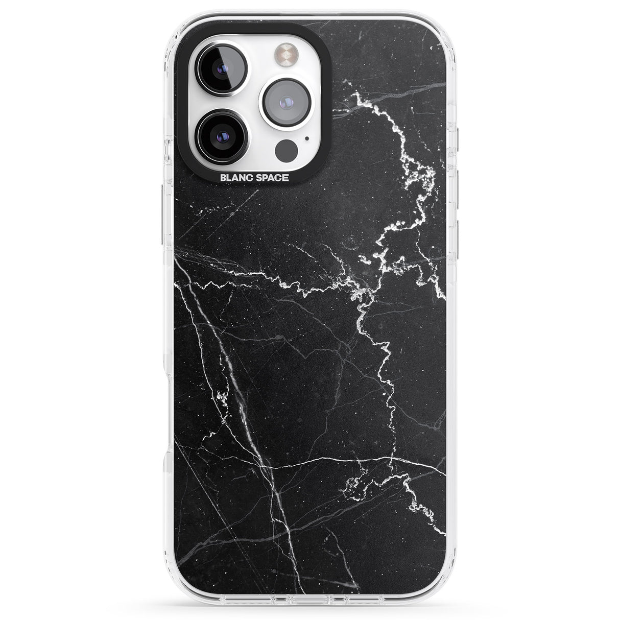 Bold Black Marble with White Texture