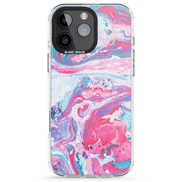 Pink, Blue & Purple Marbled Paper Pattern
