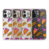 iPhone 16 Pro Max Psychedelic Love Pizza Pattern (Clear) Black Impact Phone Case