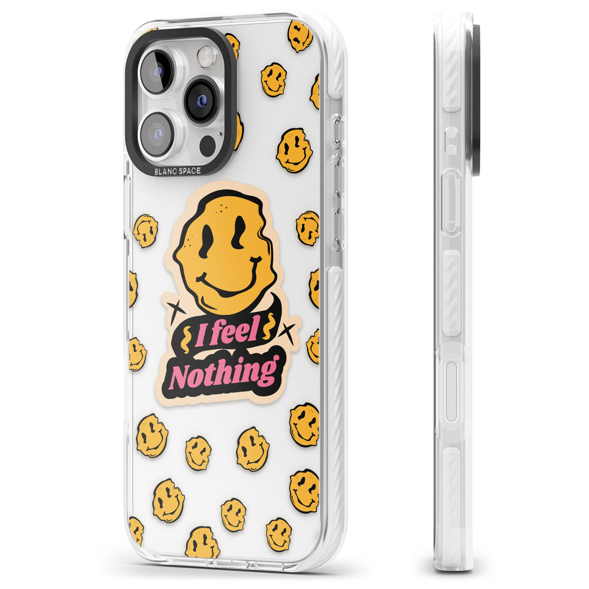 iPhone 16 Pro Max I feel nothing (Clear) Black Impact Phone Case