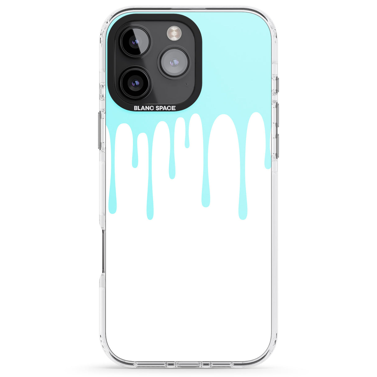 iPhone 16 Pro Max Melted Effect: Teal & White Black Impact Phone Case