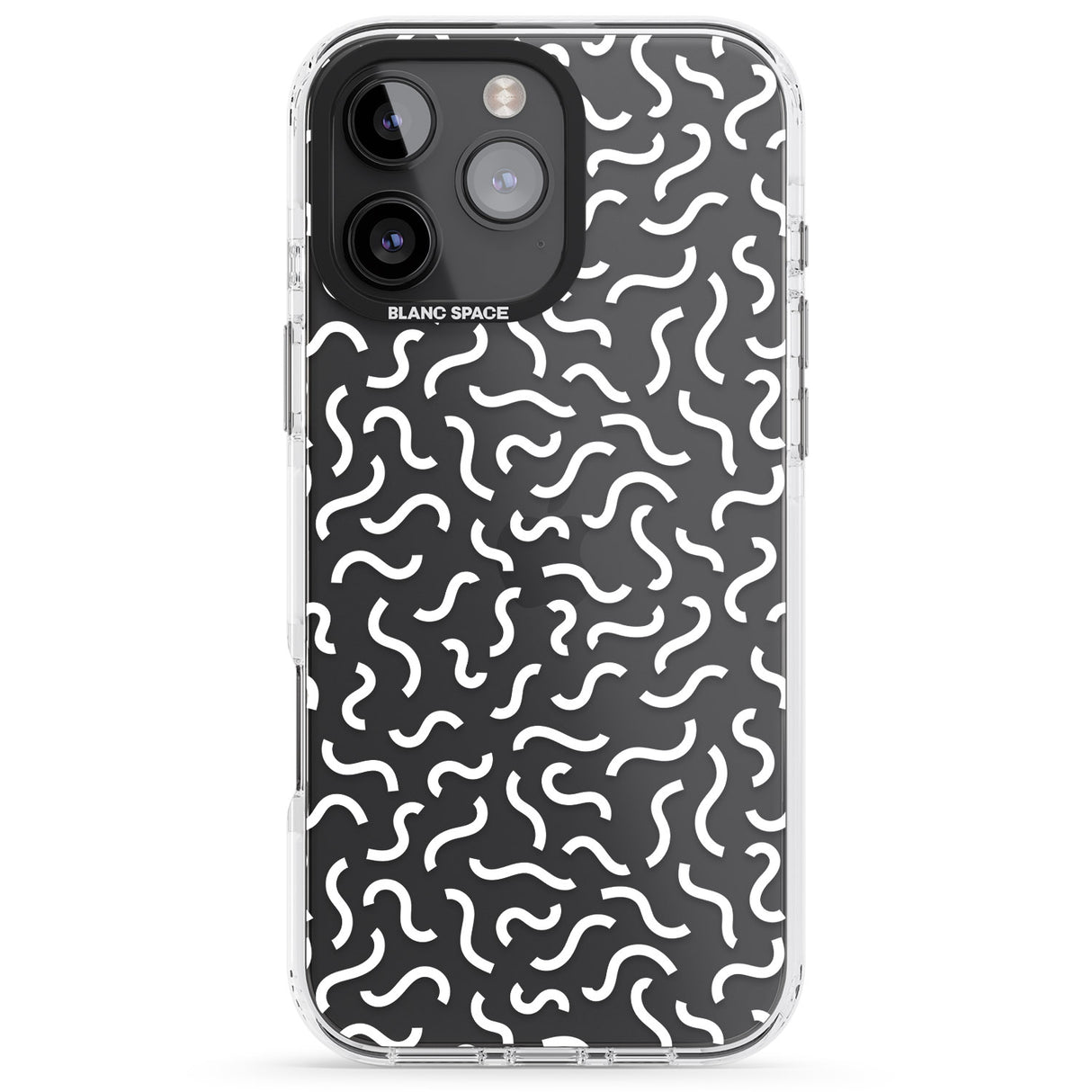 White Wavy Squiggles Memphis Retro Pattern Design