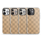 iPhone 16 Pro Max BEIGE CHECKERED Clear Impact Phone Case + Magsafe