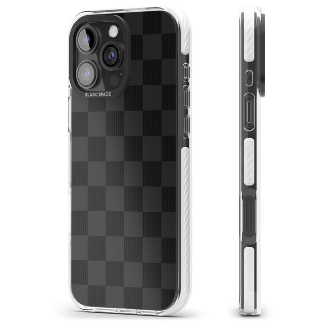 iPhone 16 Pro Max BLACK CHECKERED Black Impact Phone Case + Magsafe