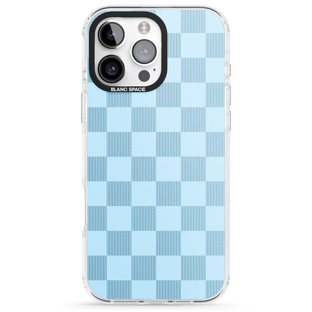 iPhone 16 Pro Max SKYBLUE CHECKERED Clear Impact Phone Case + Magsafe