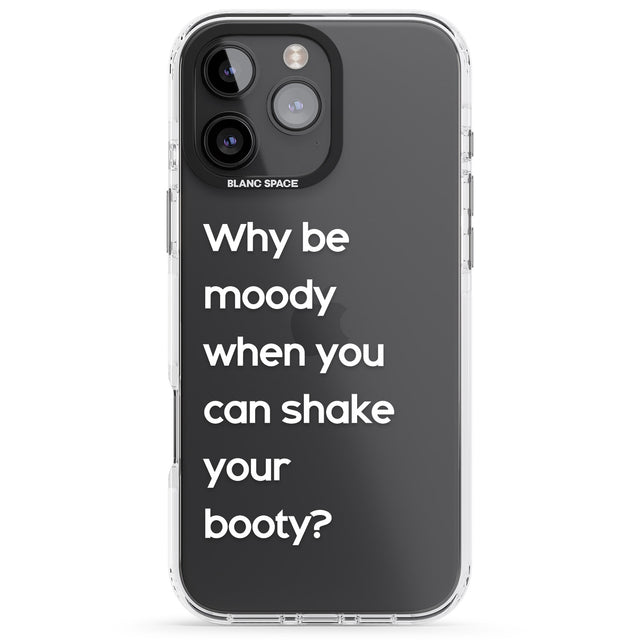 iPhone 16 Pro Max Why be moody? (White) Black Impact Phone Case