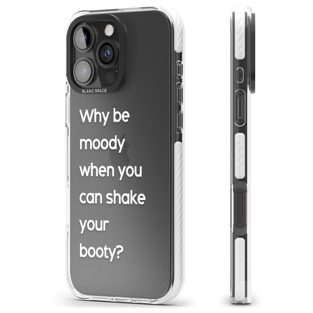 iPhone 16 Pro Max Why be moody? (White) Black Impact Phone Case