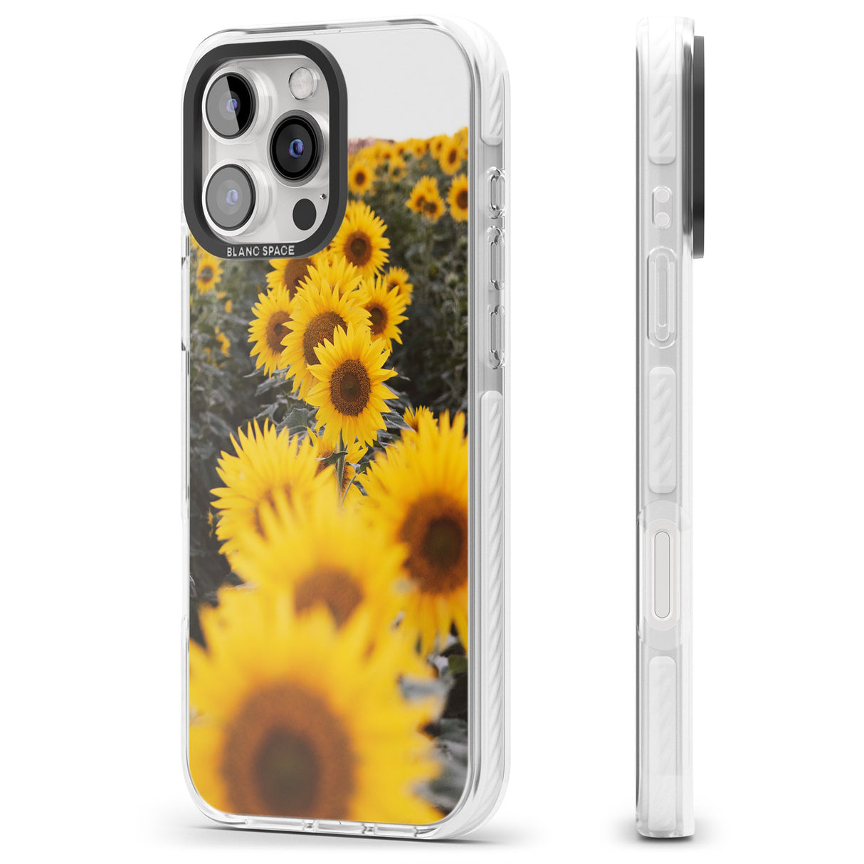 iPhone 16 Pro Max Sunflower Field Photograph Black Impact Phone Case