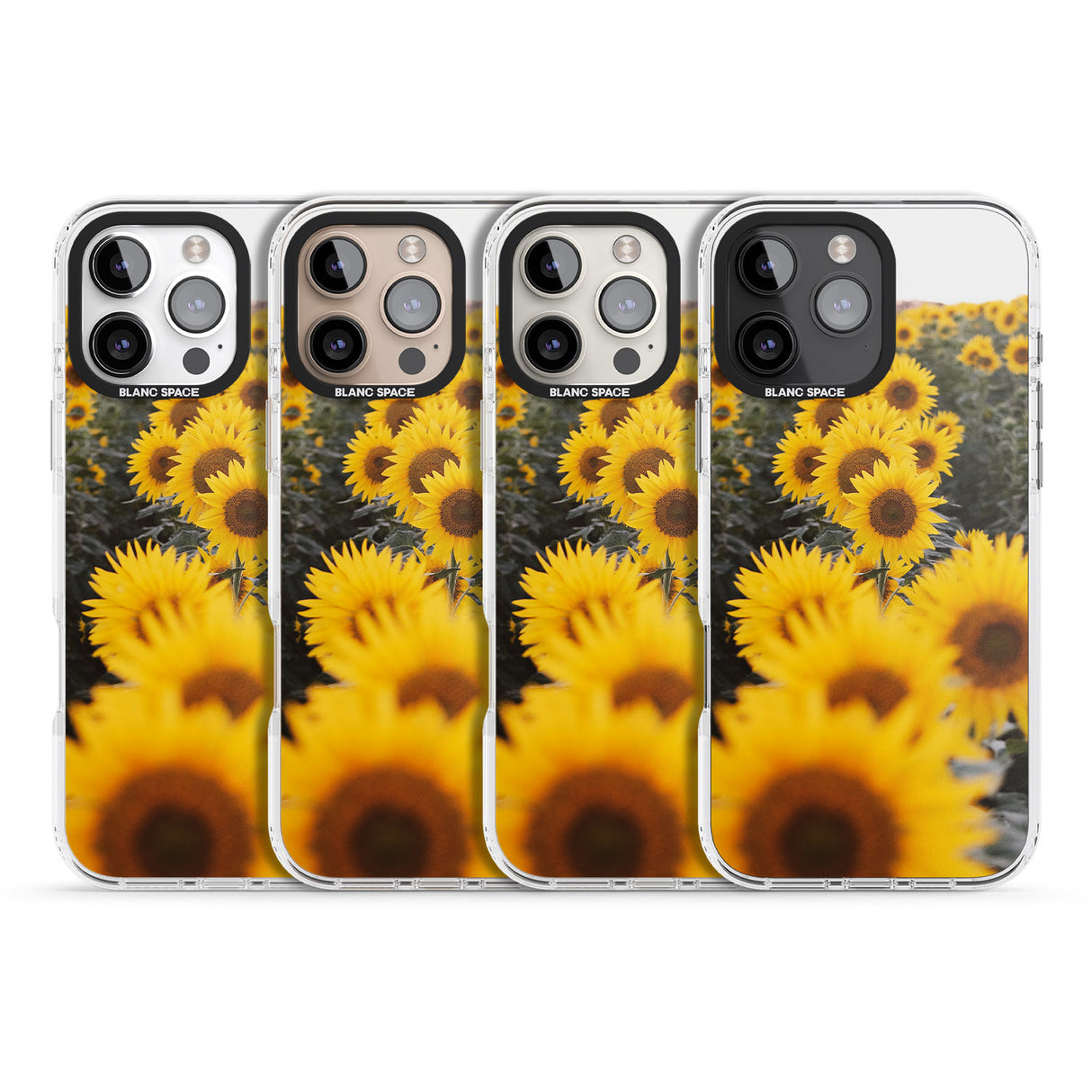 iPhone 16 Pro Max Sunflower Field Photograph Black Impact Phone Case