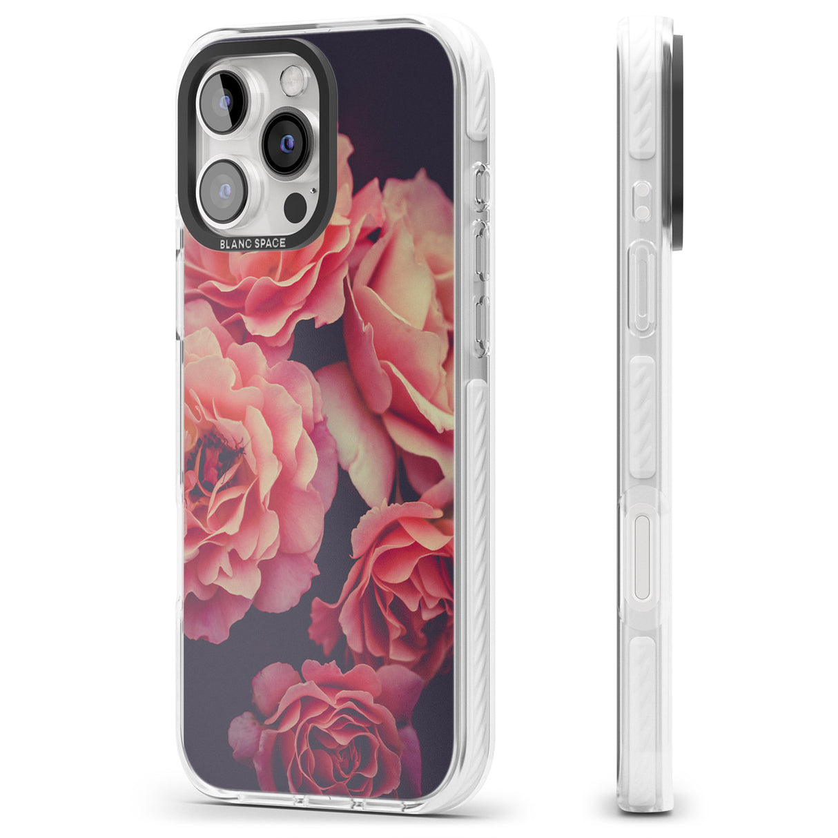 iPhone 16 Pro Max Pink Roses Photograph Black Impact Phone Case