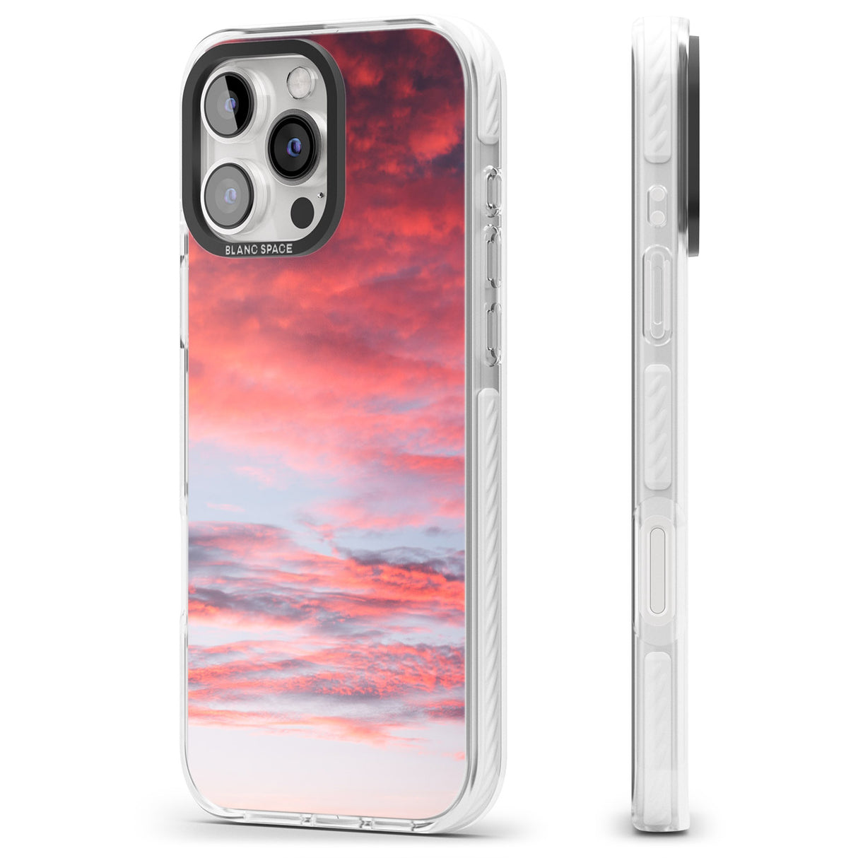 iPhone 16 Pro Max Pink Cloudy Sunset Photograph Black Impact Phone Case