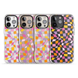 iPhone 16 Pro Max Wonky Squares Pattern Black Impact Phone Case