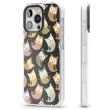 iPhone 16 Pro Max Cute Owl Pattern Black Impact Phone Case